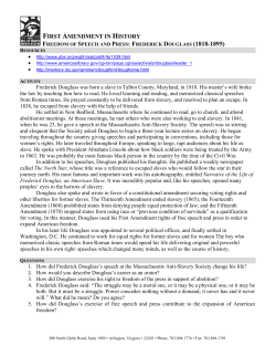 freedom of speech and press: frederick douglass (1818