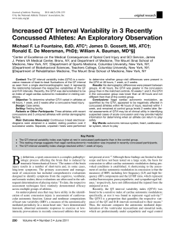 Increased QT Interval Variability in 3 Recently Concussed Athletes