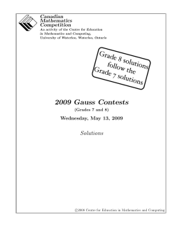 Gauss 2009 solutions - CEMC