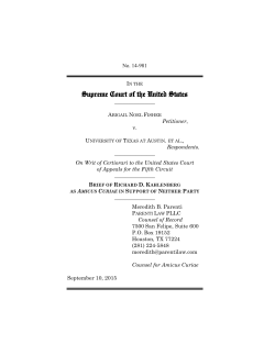 Brief of Richard D. Kahlenberg as Amicus