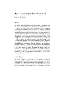 On the discourse impact of subordinate clauses Andr&eacute;