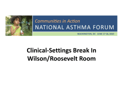 Clinical-Settings Break In g Wilson/Roosevelt Room
