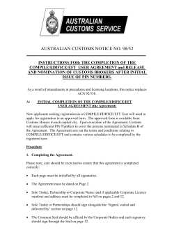 AUSTRALIAN CUSTOMS NOTICE NO. 98/52