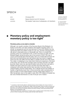 Svensson: Monetary policy and employment: monetary policy is too