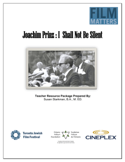 Joachim Prinz : I Shall Not Be Silent