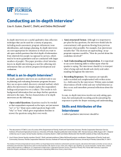 Conducting an In-depth Interview