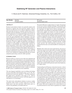 Stabilizing RF Generator and Plasma Interactions