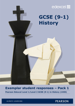 GCSE History Exemplar responses - Pack 1 - Edexcel