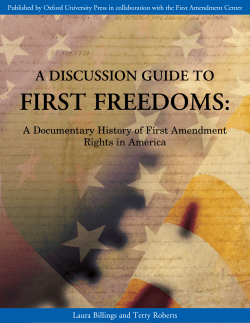 first freedoms - Religious Freedom Center