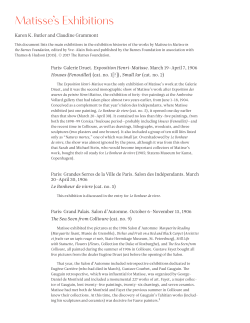 Matisse`s Exhibitions - The Barnes Foundation