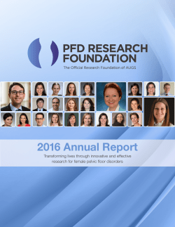 2016 Annual Report - PFD Research Foundation