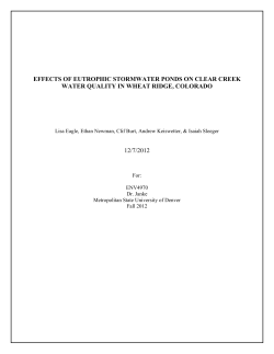 Effects of Eutrophic Stormwater Ponds on Clear