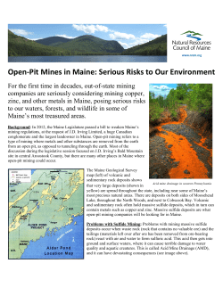 Open-Pit Mines in Maine: Serious Risks to Our Environment