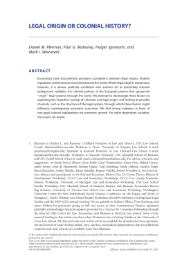 legal origin or colonial history?