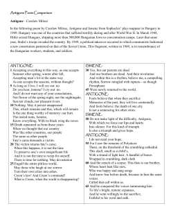 Antigone Poem Comparison Antigone - Czeslaw