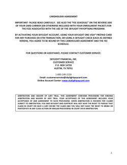 1 CARDHOLDER AGREEMENT IMPORTANT