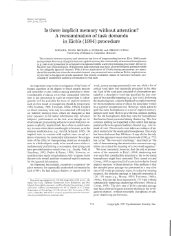 Is there implicit memory without attention?