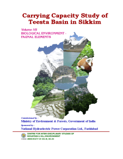 Carrying Capacity Study of Teesta Basin in Sikkim