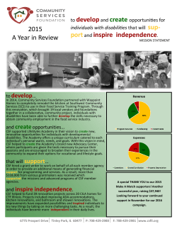 portand inspire independence. 2015 A Year in Review