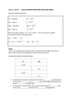 18.1 Calculations acids and bases