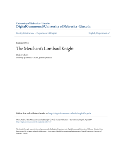 The Merchant`s Lombard Knight - DigitalCommons@University of