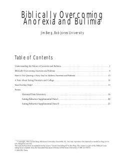 Biblically Overcoming Anorexia and Bulimia