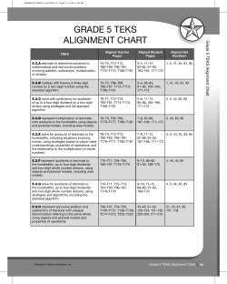 grade 5 teks alignment chart