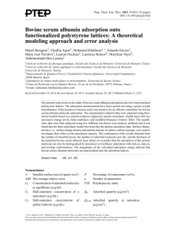 Bovine serum albumin adsorption onto