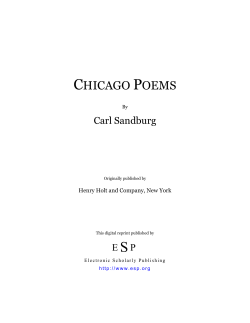Chicago Poems. Sandburg, Carl 1916. New York