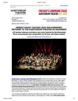 orbert davis` chicago jazz philharmonic returns to the auditorium