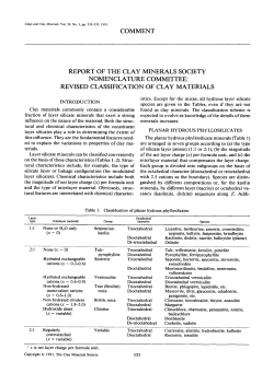 revised classification of clay materials