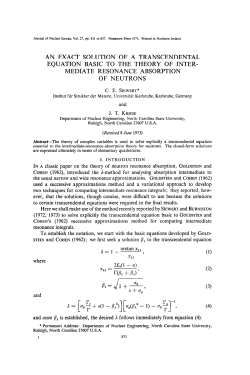 AN EXACT SOLUTION OF A TRANSCENDENTAL EQUATION