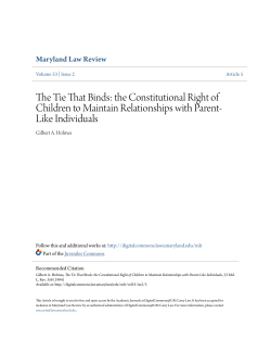 The Tie That Binds: the Constitutional Right of Children to Maintain