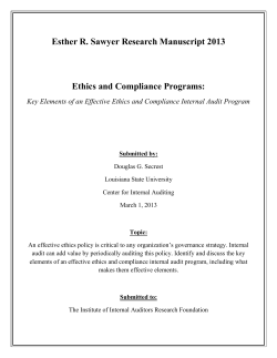 Ethics and Compliance Programs - The Institute of Internal Auditors