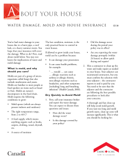 About Your House, Water damage, mold and house insurance