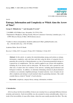Entropy, Information and Complexity or Which Aims the Arrow of Time?