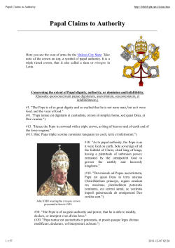 Papal Claims to Authority