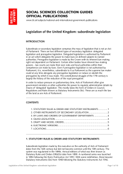 Legislation of the United Kingdom: subordinate