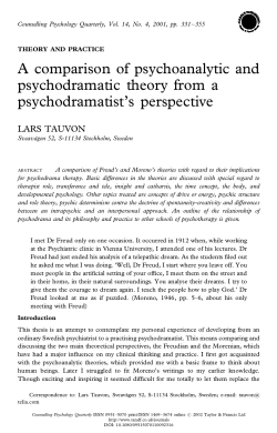 A comparison of psychoanalytic and psychodramatic