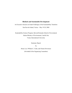 Biofuels and Sustainable Development