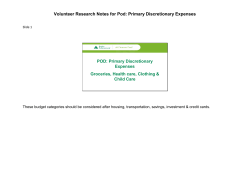 Primary Discretionary Expenses