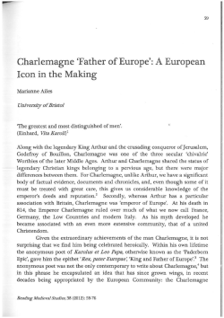 Charlemagne `Father of Europe`: A European