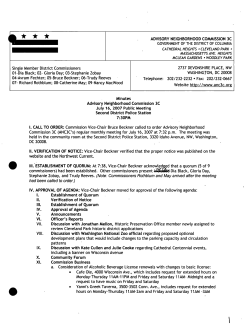 ADVISORY NEIGHBORHOOD COMMISSION 3C Single Member