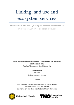 Linking land use and ecosystem services - Wageningen UR E
