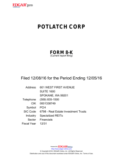 potlatch corp form 8-k