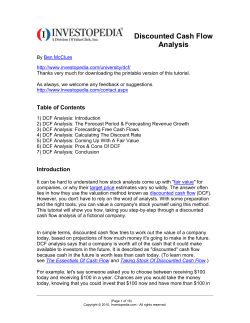 Discounted Cash Flow Analysis