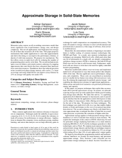 Approximate Storage in Solid-State Memories