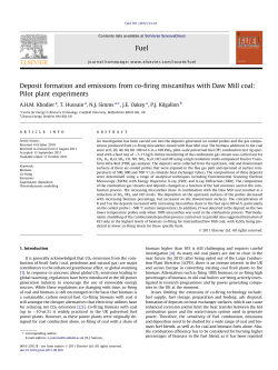 Deposit formation and emissions from co