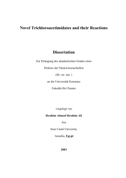 Novel Trichloroacetimidates and their Reactions Dissertation