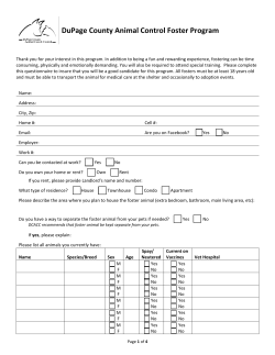 DuPage County Animal Control Foster Program